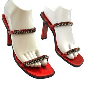 Enrico Ciuni Womans heels 36 eu 6 red strappy ombre sandals Shoes designer sexy
